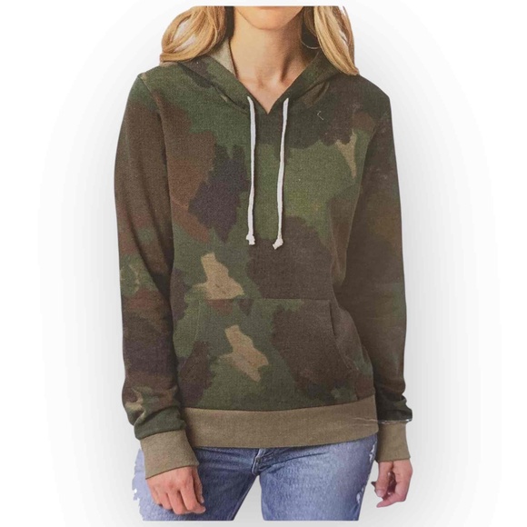 Alternative Apparel Tops - Alternative Apparel Eco-Jersey Pullover Hoodie, Camo Dreamstate, Size Medium W68